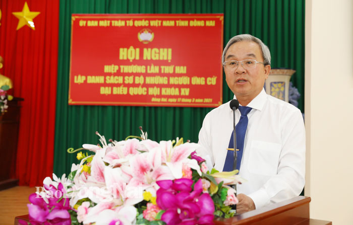 Chủ tịch Ủy ban MTTQ Việt Nam tỉnh, Phó chủ tịch Ủy ban Bầu cử tỉnh Cao Văn Quang phát.jpg